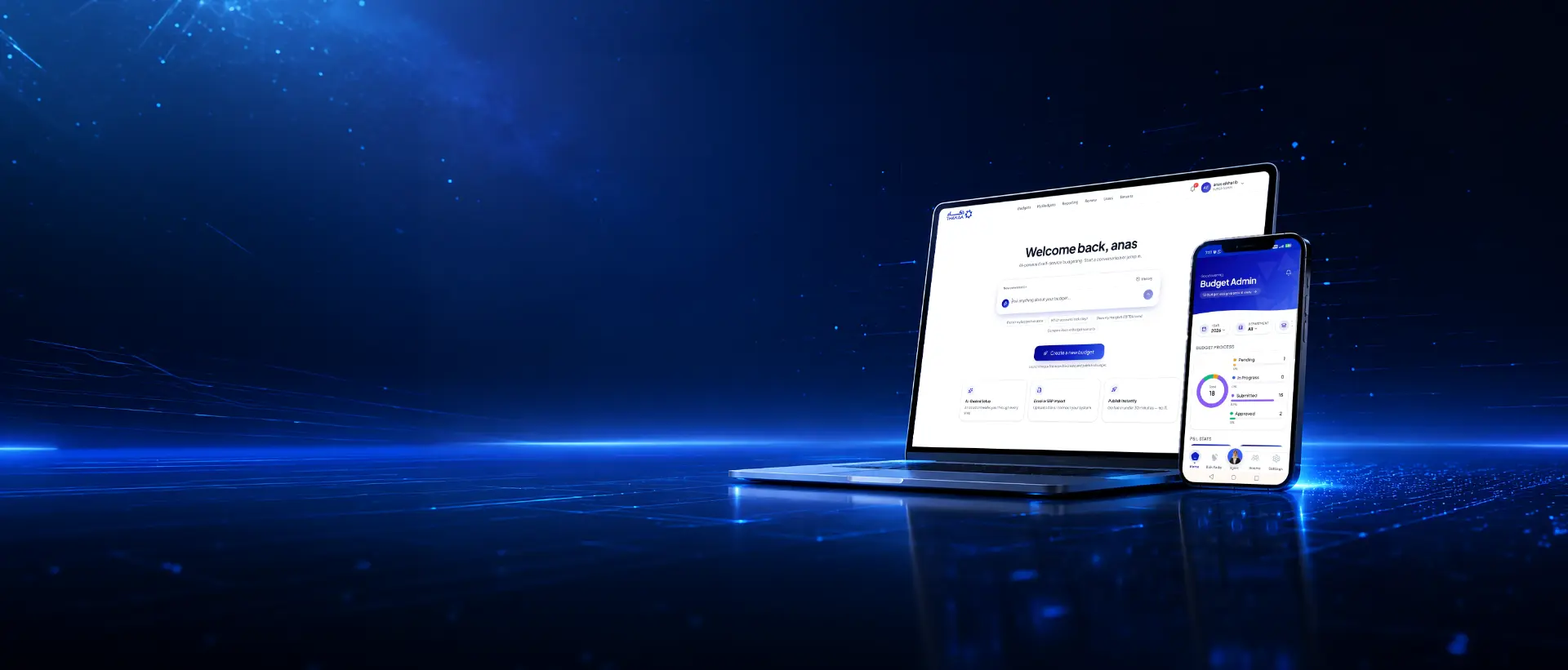 THAKAA Professional budgeting software on laptop and mobile